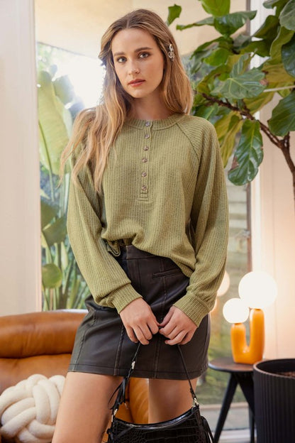 Olive Long Sleeve Knit To