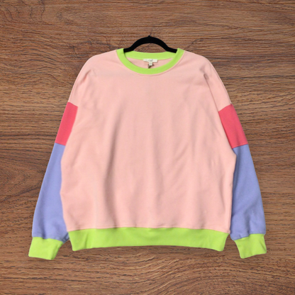 ‘Easel’ Pink, Blue & Green Colorblock Pullover