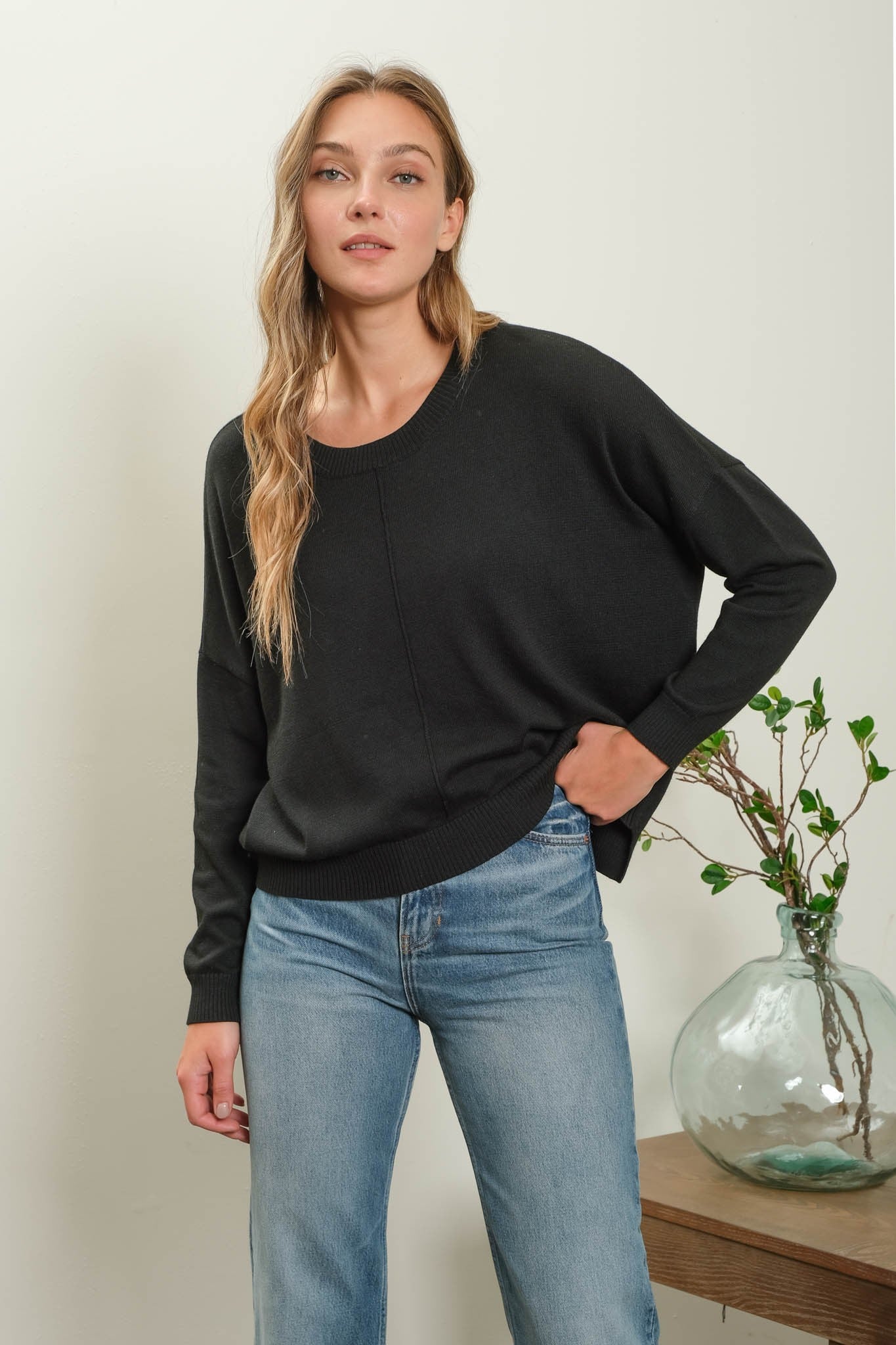 Extended Shoulder Sweater